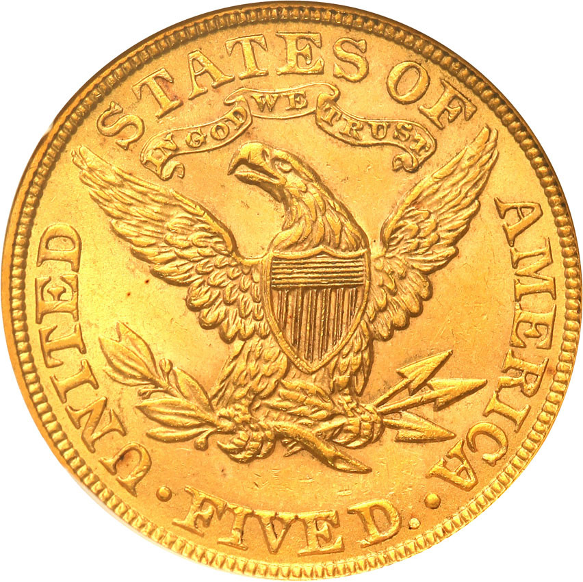 USA. 5 dolarów 1900, Filadelfia GCN MS65